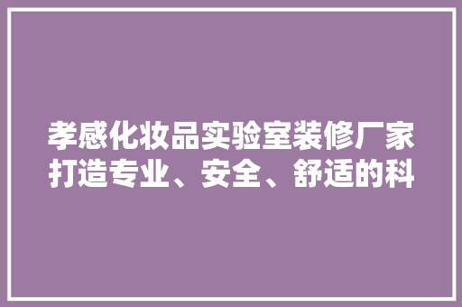 孝感化妆品实验室装修厂家打造专业、安全、舒适的科研环境