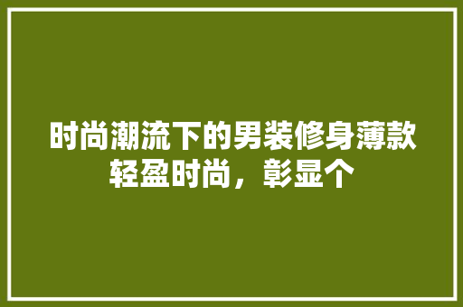 时尚潮流下的男装修身薄款轻盈时尚，彰显个