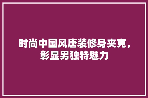 时尚中国风唐装修身夹克，彰显男独特魅力