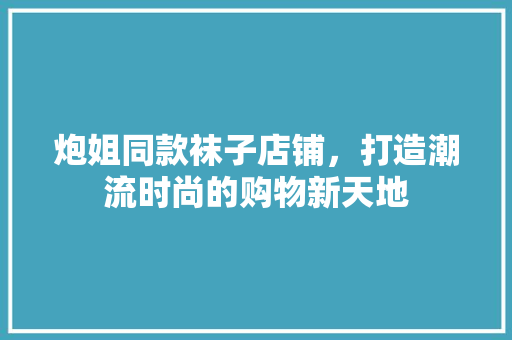 炮姐同款袜子店铺，打造潮流时尚的购物新天地