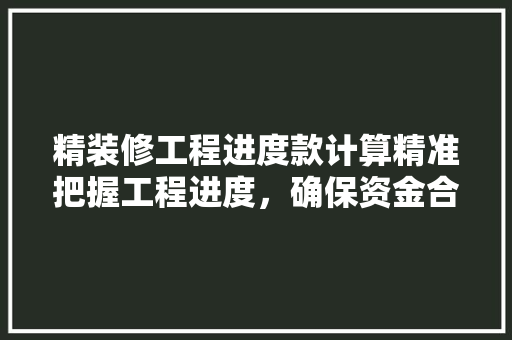 精装修工程进度款计算精准把握工程进度，确保资金合理分配