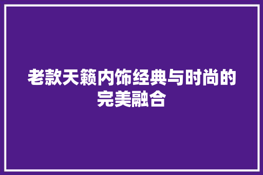 老款天籁内饰经典与时尚的完美融合