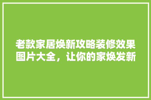 老款家居焕新攻略装修效果图片大全，让你的家焕发新生