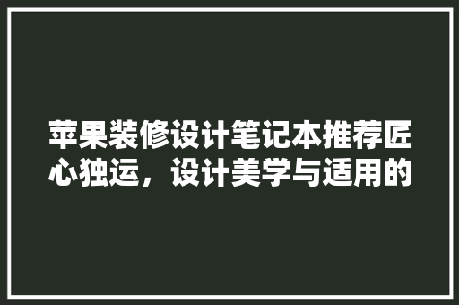 苹果装修设计笔记本推荐匠心独运，设计美学与适用的完美结合