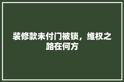 装修款未付门被锁，维权之路在何方