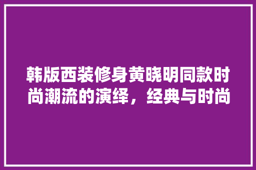 韩版西装修身黄晓明同款时尚潮流的演绎，经典与时尚的碰撞