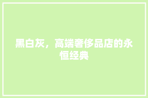 黑白灰，高端奢侈品店的永恒经典
