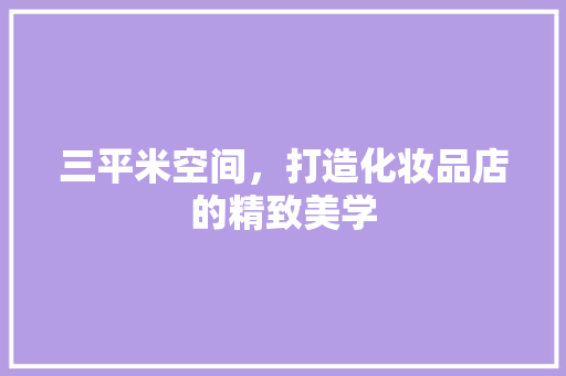 三平米空间，打造化妆品店的精致美学