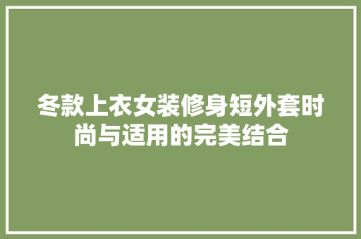 冬款上衣女装修身短外套时尚与适用的完美结合