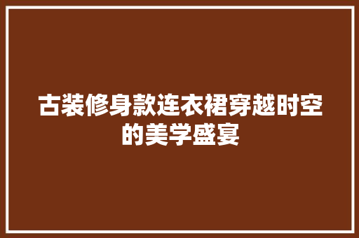 古装修身款连衣裙穿越时空的美学盛宴