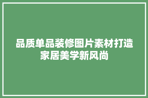 品质单品装修图片素材打造家居美学新风尚