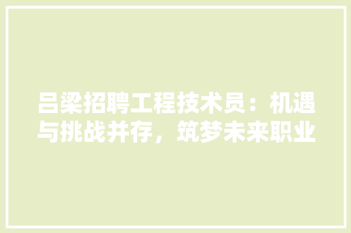 吕梁招聘工程技术员：机遇与挑战并存，筑梦未来职业生涯 卧室装修