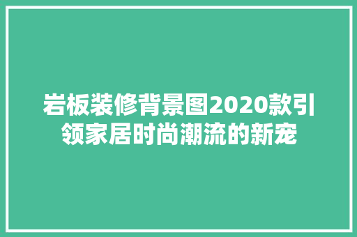 岩板装修背景图2020款引领家居时尚潮流的新宠
