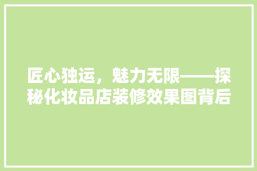 匠心独运，魅力无限——探秘化妆品店装修效果图背后的艺术与智慧