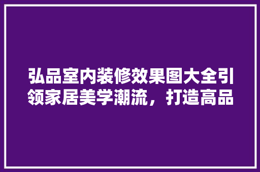 弘品室内装修效果图大全引领家居美学潮流，打造高品质生活空间