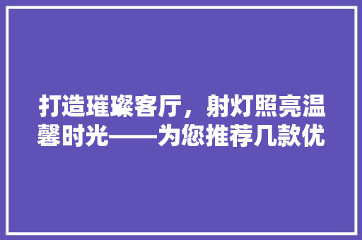 打造璀璨客厅，射灯照亮温馨时光——为您推荐几款优质射灯