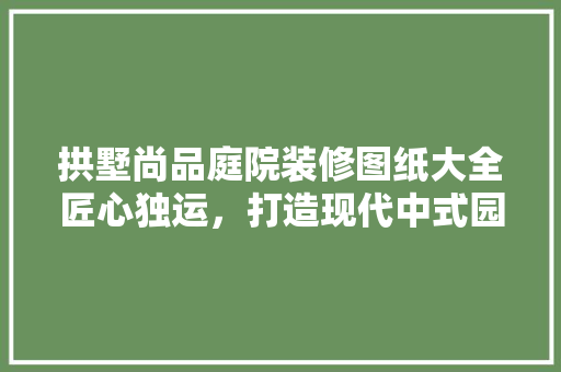 拱墅尚品庭院装修图纸大全匠心独运，打造现代中式园林之美