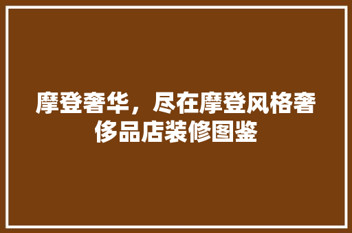 摩登奢华，尽在摩登风格奢侈品店装修图鉴