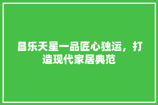 昌乐天星一品匠心独运，打造现代家居典范