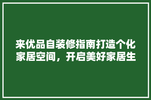 来优品自装修指南打造个化家居空间，开启美好家居生活