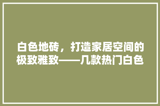 白色地砖，打造家居空间的极致雅致——几款热门白色地砖推荐