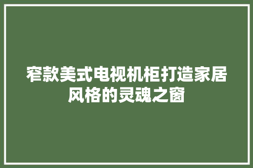 窄款美式电视机柜打造家居风格的灵魂之窗