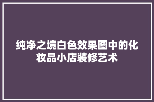 纯净之境白色效果图中的化妆品小店装修艺术