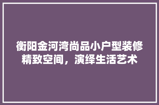 衡阳金河湾尚品小户型装修精致空间，演绎生活艺术