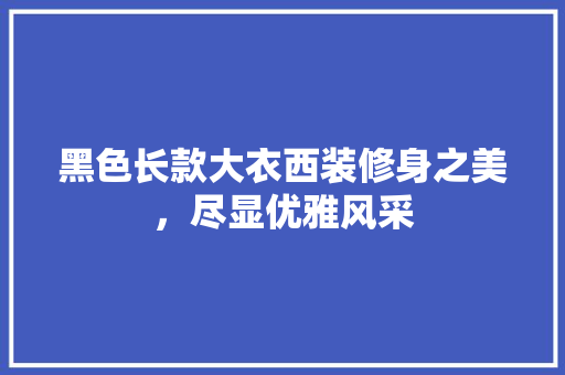 黑色长款大衣西装修身之美，尽显优雅风采