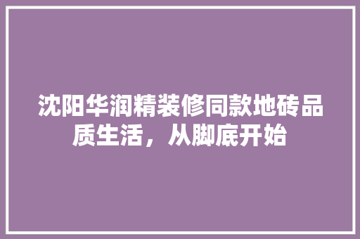 沈阳华润精装修同款地砖品质生活，从脚底开始 中式风格装饰