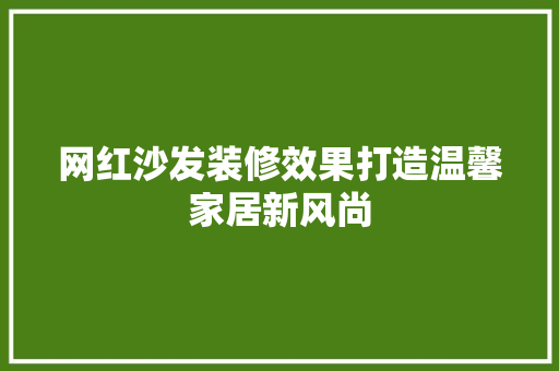 网红沙发装修效果打造温馨家居新风尚