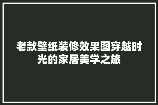 老款壁纸装修效果图穿越时光的家居美学之旅