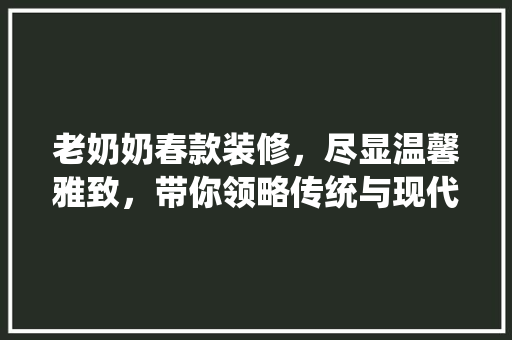 老奶奶春款装修，尽显温馨雅致，带你领略传统与现代的完美融合