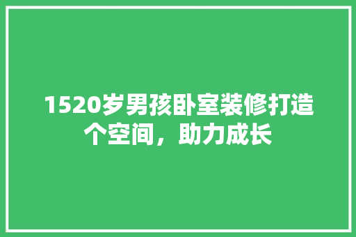 1520岁男孩卧室装修打造个空间，助力成长