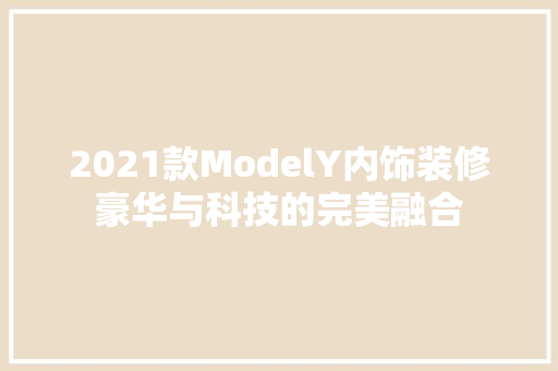 2021款ModelY内饰装修豪华与科技的完美融合