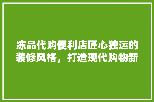 冻品代购便利店匠心独运的装修风格，打造现代购物新体验