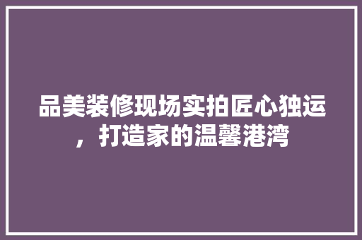 品美装修现场实拍匠心独运，打造家的温馨港湾