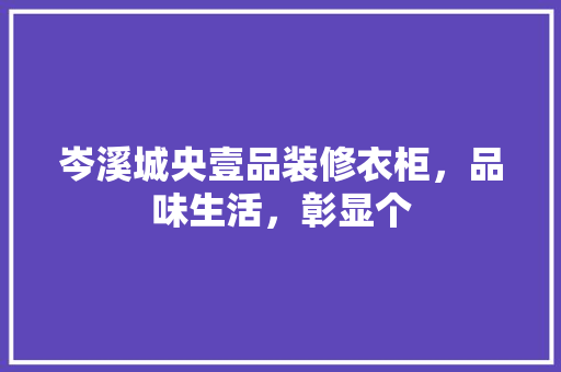 岑溪城央壹品装修衣柜，品味生活，彰显个