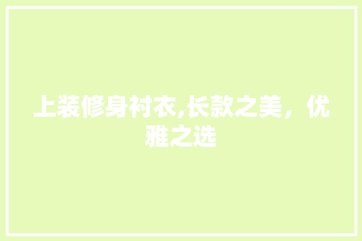 上装修身衬衣,长款之美，优雅之选