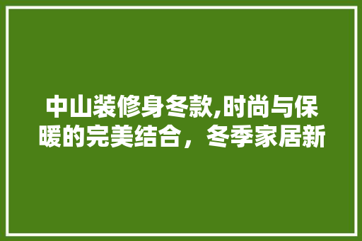 中山装修身冬款,时尚与保暖的完美结合，冬季家居新潮流 客厅装修
