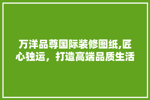 万洋品尊国际装修图纸,匠心独运，打造高端品质生活空间 中式风格装饰