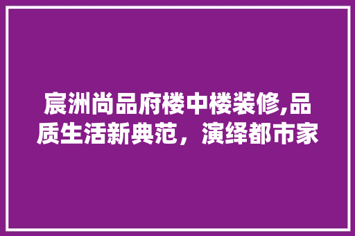 宸洲尚品府楼中楼装修,品质生活新典范，演绎都市家居美学