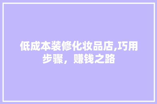 低成本装修化妆品店,巧用步骤，赚钱之路 家居装修