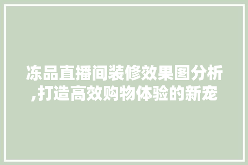 冻品直播间装修效果图分析,打造高效购物体验的新宠儿 现代风格装饰