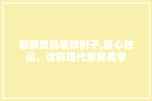 君鹏尚品装修例子,匠心独运，诠释现代家居美学 地板材料