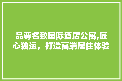品尊名致国际酒店公寓,匠心独运，打造高端居住体验的典范 室内设计