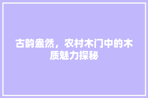古韵盎然，农村木门中的木质魅力探秘 卧室装修