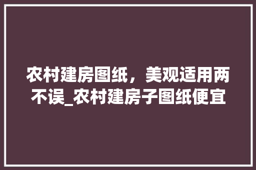 农村建房图纸，美观适用两不误_农村建房子图纸便宜又好看 木雕艺术