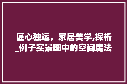 匠心独运，家居美学,探析_例子实景图中的空间魔法__例子实景图 地板材料