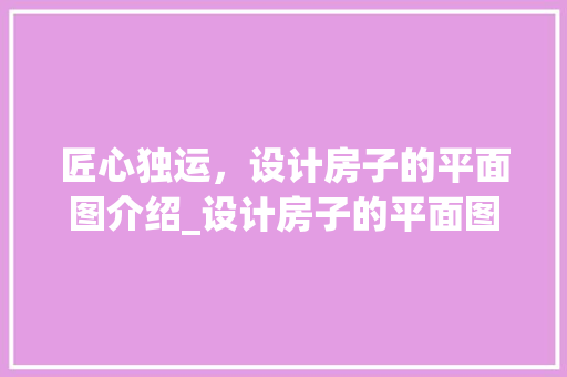 匠心独运，设计房子的平面图介绍_设计房子的平面图 客厅装修